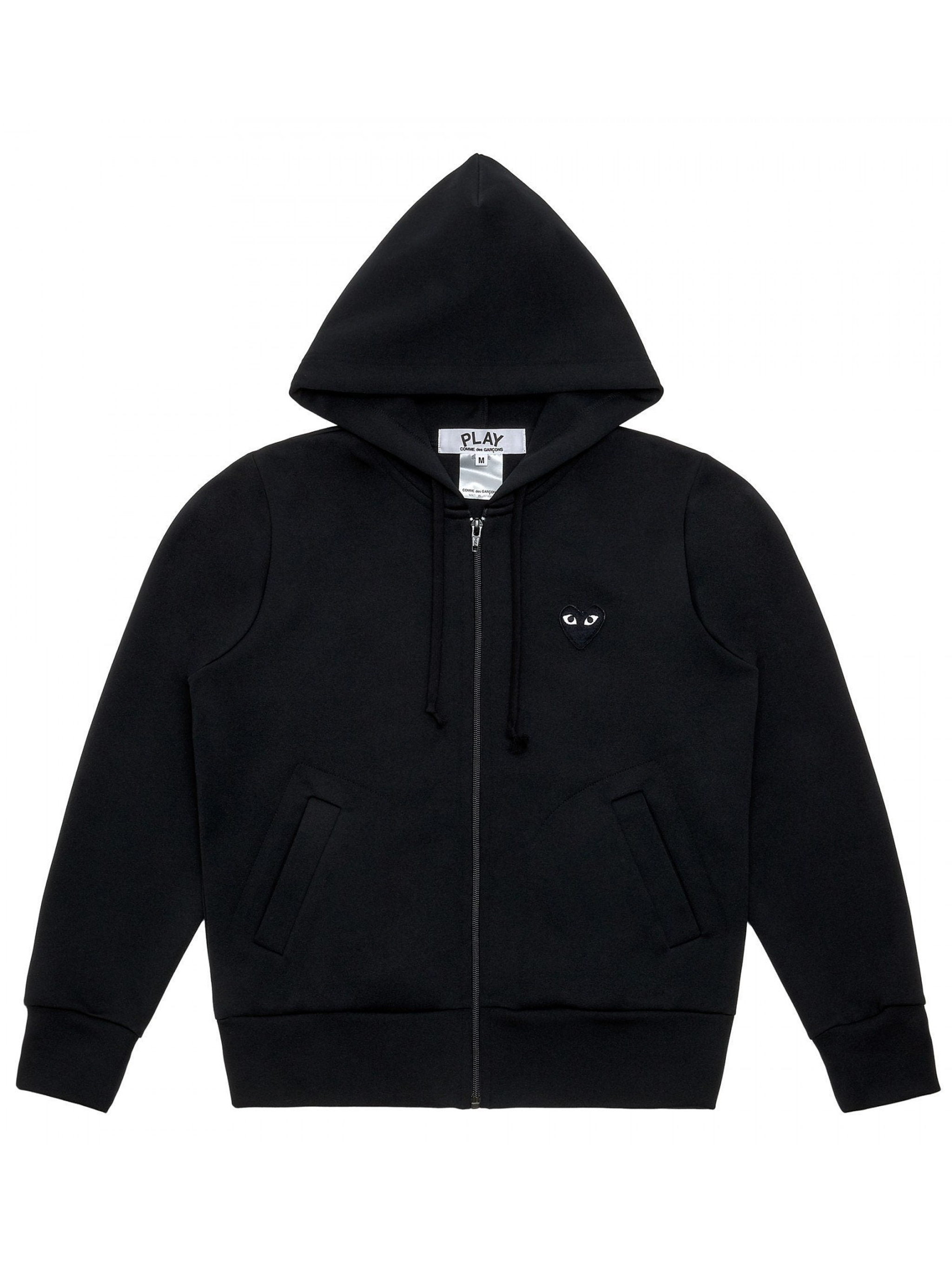 zipped big heart unisex black - COMME DES GARÇONS PLAY - d — 2